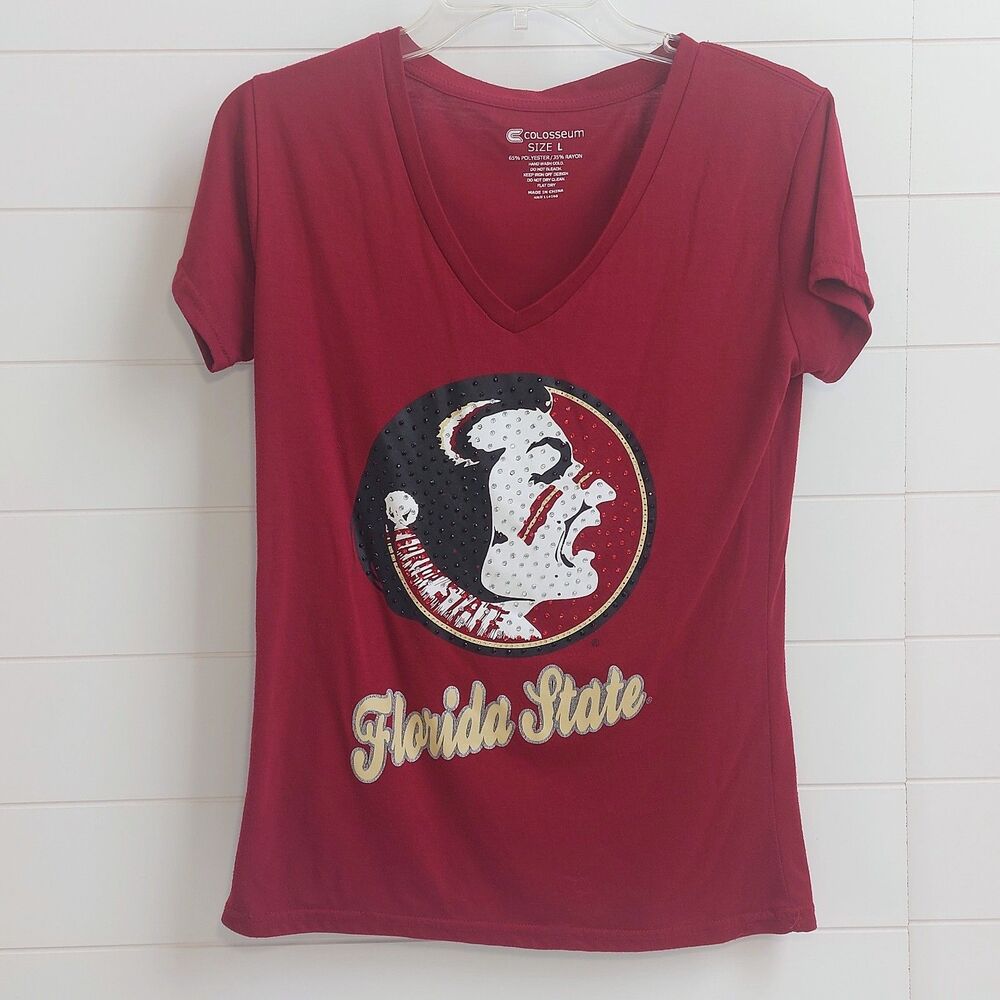 Florida State University Colosseum Embellished T Shirt Women's Large Seminoles